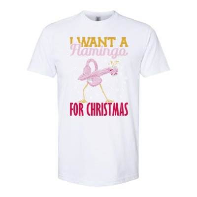 I Want A Flamingo For Christmas Christmas Light Cute Gift Softstyle CVC T-Shirt