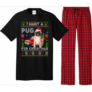 I Want A Pug For Christmas Ugly Sweater Dog Xmas Outfit Gift Pajama Set