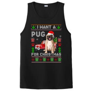 I Want A Pug For Christmas Ugly Sweater Dog Xmas Outfit Gift PosiCharge Competitor Tank