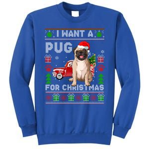 I Want A Pug For Christmas Ugly Sweater Dog Xmas Outfit Gift Sweatshirt