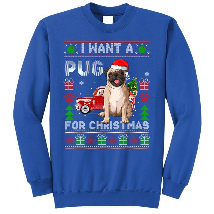 I Want A Pug For Christmas Ugly Sweater Dog Xmas Outfit Gift Sweatshirt