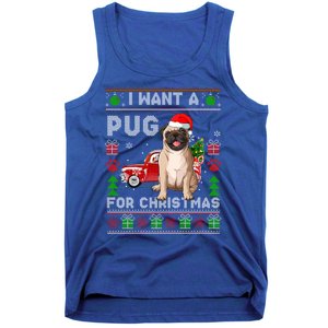 I Want A Pug For Christmas Ugly Sweater Dog Xmas Outfit Gift Tank Top