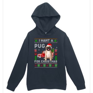 I Want A Pug For Christmas Ugly Sweater Dog Xmas Outfit Gift Urban Pullover Hoodie