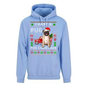 I Want A Pug For Christmas Ugly Sweater Dog Xmas Outfit Gift Unisex Surf Hoodie