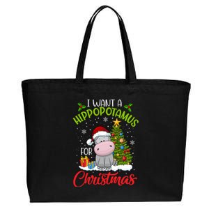 I Want A Hippopotamus For Christmas Xmas Hippo Cool Gift Cotton Canvas Jumbo Tote