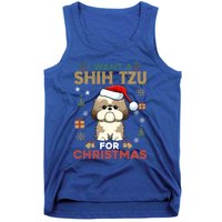 I Want A Shih Tzu For Christmas Cute Dog Lover Family Pajama Meaningful Gift Tank Top