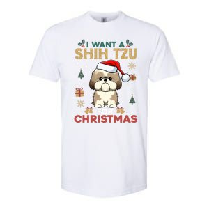 I Want A Shih Tzu For Christmas Cute Dog Lover Family Pajama Meaningful Gift Softstyle CVC T-Shirt