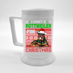 I Want A Rottweiler For Christmas Santa Dog Lover Owner Gift Beer Stein