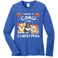 I Want A Corgi For Christmas Cute Dogs Cute Gift Ladies Long Sleeve Shirt