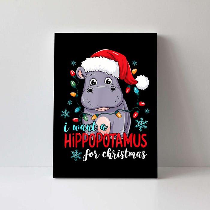 I Want A Hippopotamus For Christmas Cute Christmas Costume Canvas