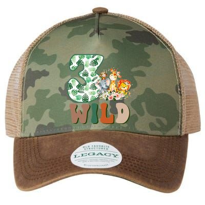Im Wild And 3 Birthday Safari Jungle Zoo 3rd Bday Three Gift Legacy Tie Dye Trucker Hat