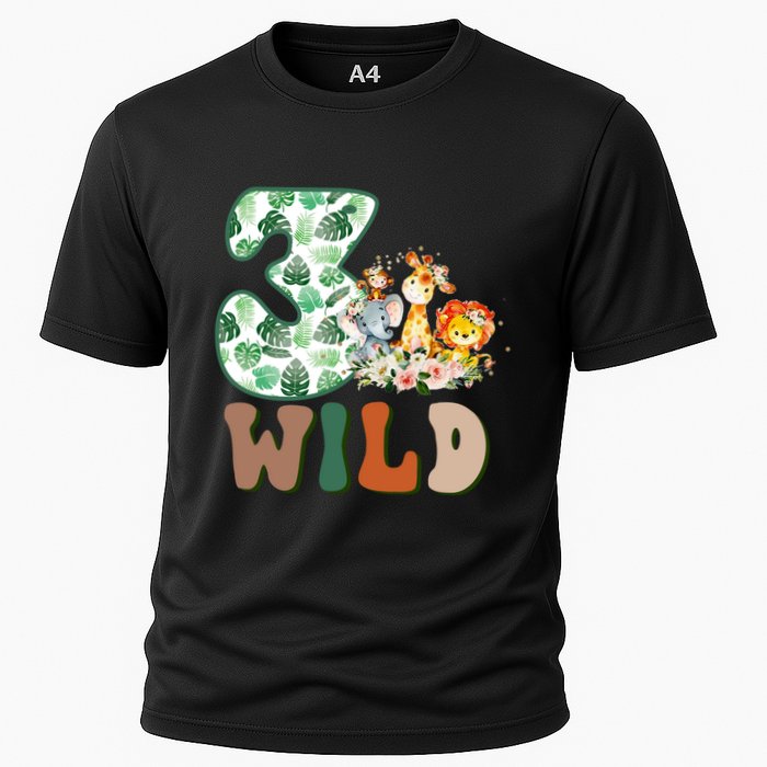 Im Wild And 3 Birthday Safari Jungle Zoo 3rd Bday Three Gift Cooling Performance Crew T-Shirt