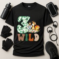 Im Wild And 3 Birthday Safari Jungle Zoo 3rd Bday Three Gift Cooling Performance Crew T-Shirt