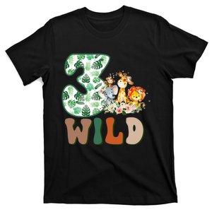 Im Wild And 3 Birthday Safari Jungle Zoo 3rd Bday Three Gift T-Shirt