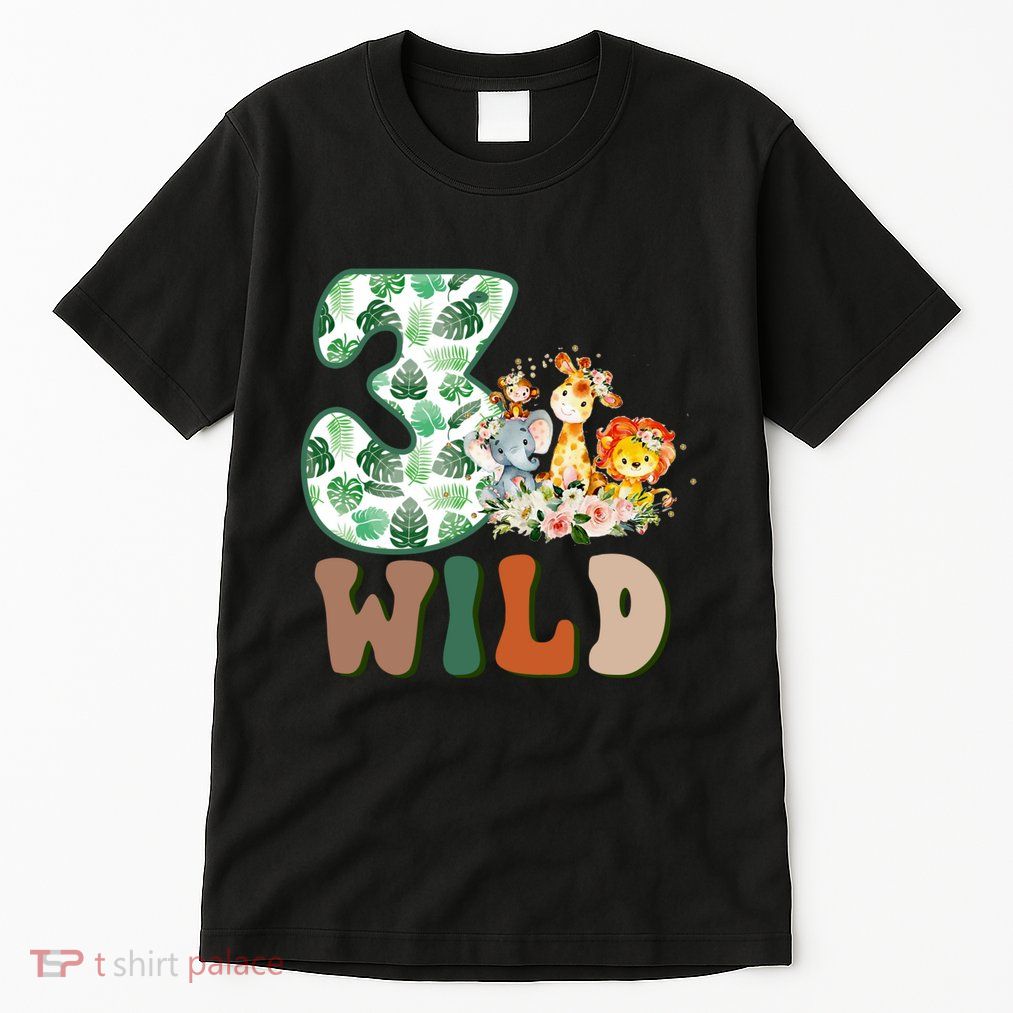 Im Wild And 3 Birthday Safari Jungle Zoo 3rd Bday Three Gift Tall T-Shirt