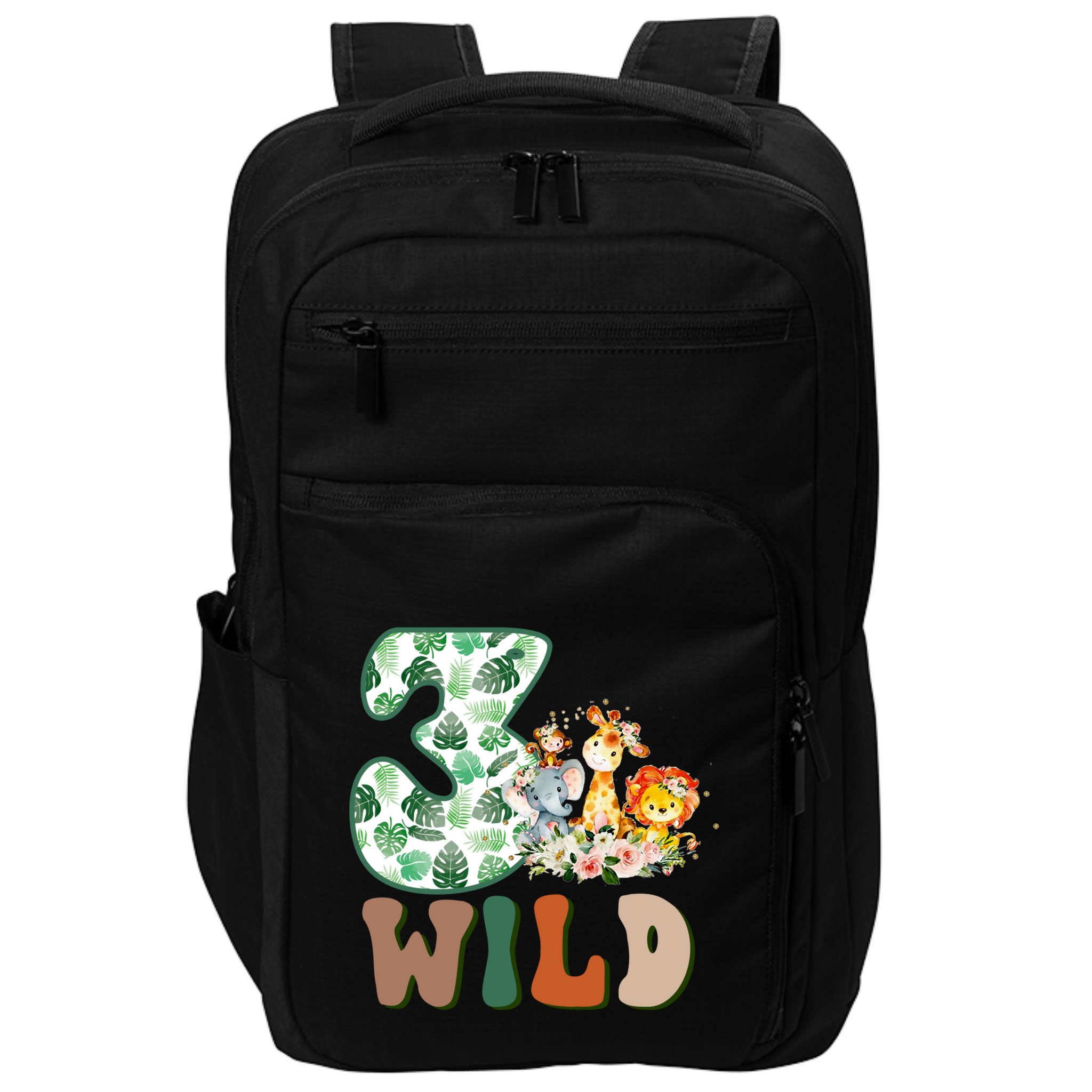 Im Wild And 3 Birthday Safari Jungle Zoo 3rd Bday Three Gift Impact Tech Backpack