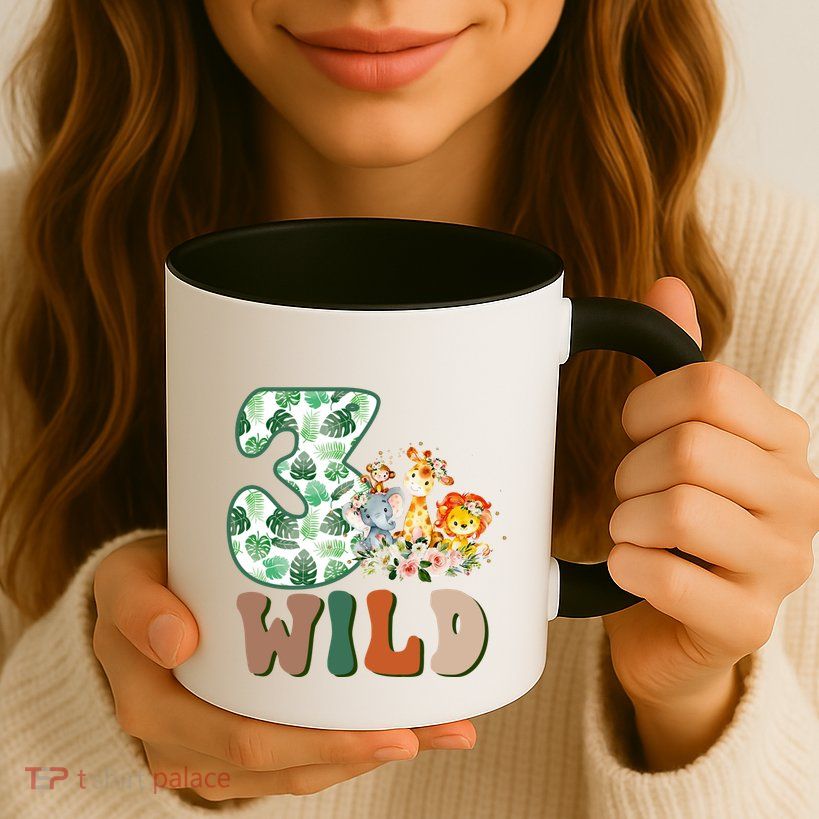 Im Wild And 3 Birthday Safari Jungle Zoo 3rd Bday Three Gift Mug