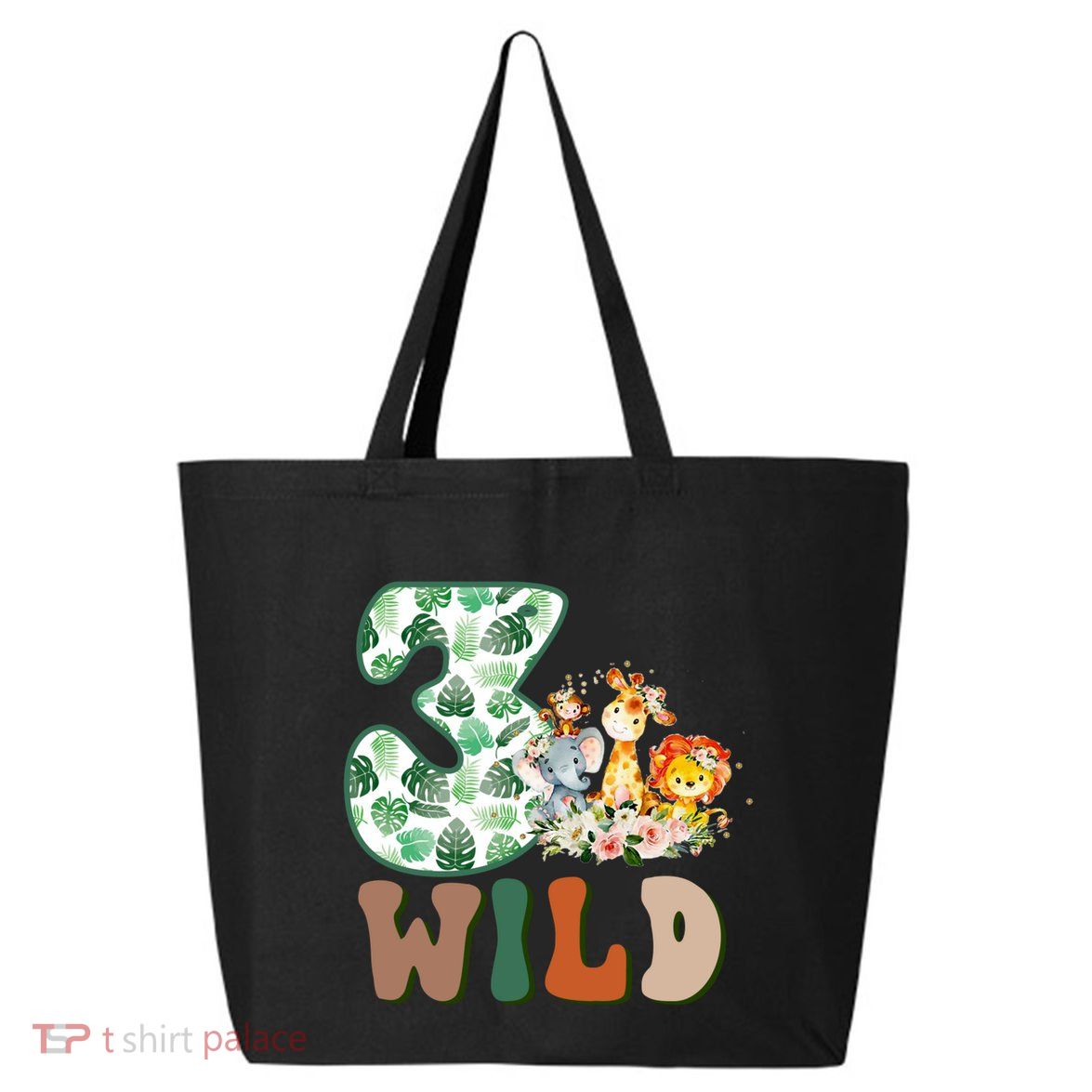 Im Wild And 3 Birthday Safari Jungle Zoo 3rd Bday Three Gift 25L Jumbo Tote