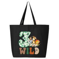 Im Wild And 3 Birthday Safari Jungle Zoo 3rd Bday Three Gift 25L Jumbo Tote