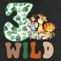 Im Wild And 3 Birthday Safari Jungle Zoo 3rd Bday Three Gift 25L Jumbo Tote