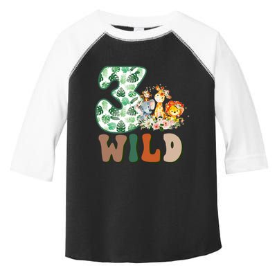 Im Wild And 3 Birthday Safari Jungle Zoo 3rd Bday Three Gift Toddler Fine Jersey T-Shirt