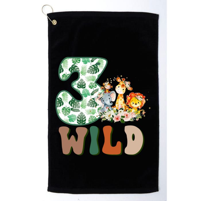 Im Wild And 3 Birthday Safari Jungle Zoo 3rd Bday Three Gift Golf Towel