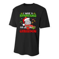 I Want A Hippopotamus For Christmas Xmas Hippo Youth Performance Sprint T-Shirt