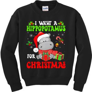 I Want A Hippopotamus For Christmas Xmas Hippo Kids Sweatshirt