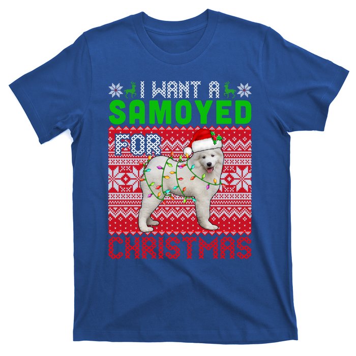 I Want A Samoyed For Christmas Santa Dog Lover Owner Gift T-Shirt