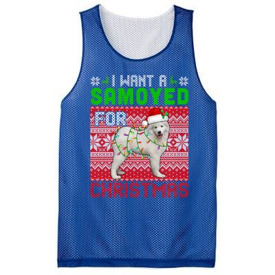 I Want A Samoyed For Christmas Santa Dog Lover Owner Gift Mesh Reversible Basketball Jersey Tank