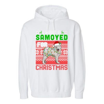 I Want A Samoyed For Christmas Santa Dog Lover Owner Gift Garment-Dyed Fleece Hoodie