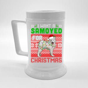 I Want A Samoyed For Christmas Santa Dog Lover Owner Gift Beer Stein