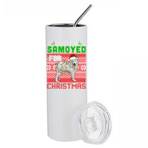 I Want A Samoyed For Christmas Santa Dog Lover Owner Gift Stainless Steel Tumbler