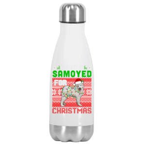 I Want A Samoyed For Christmas Santa Dog Lover Owner Gift Stainless Steel Insulated Water Bottle