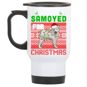 I Want A Samoyed For Christmas Santa Dog Lover Owner Gift Stainless Steel Travel Mug