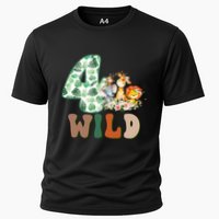 Im Wild And 4 Birthday Safari Jungle Zoo 4th Bday Fourth Gift Cooling Performance Crew T-Shirt