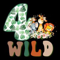 Im Wild And 4 Birthday Safari Jungle Zoo 4th Bday Fourth Gift Cooling Performance Crew T-Shirt