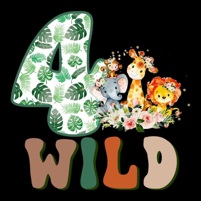 Im Wild And 4 Birthday Safari Jungle Zoo 4th Bday Fourth Gift Cooling Performance Crew T-Shirt
