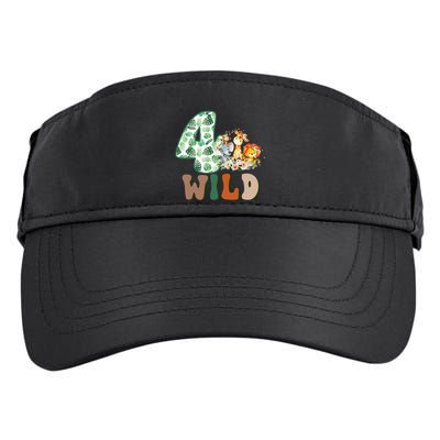Im Wild And 4 Birthday Safari Jungle Zoo 4th Bday Fourth Gift Adult Drive Performance Visor