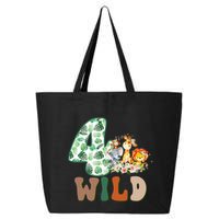Im Wild And 4 Birthday Safari Jungle Zoo 4th Bday Fourth Gift 25L Jumbo Tote