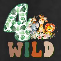 Im Wild And 4 Birthday Safari Jungle Zoo 4th Bday Fourth Gift 25L Jumbo Tote