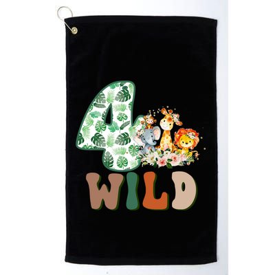 Im Wild And 4 Birthday Safari Jungle Zoo 4th Bday Fourth Gift Golf Towel