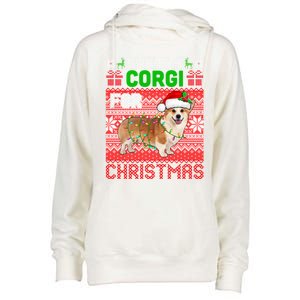 I Want A Corgi For Christmas Santa Dog Lover Owner Great Gift Womens Funnel Neck Pullover Hood