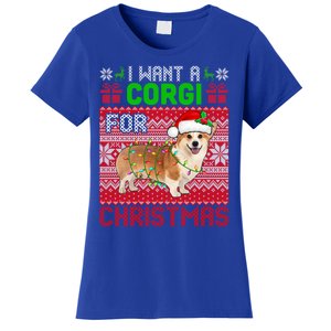 I Want A Corgi For Christmas Santa Dog Lover Owner Great Gift Women's T-Shirt