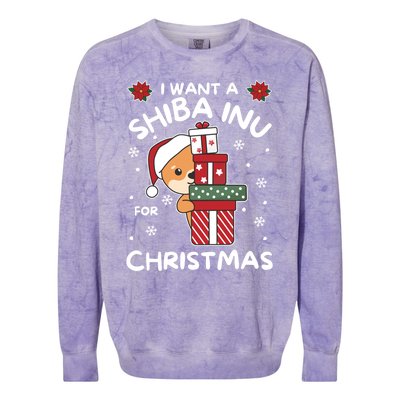 I Want A Shiba Inu For Christmas Cute Dogs Great Gift Colorblast Crewneck Sweatshirt