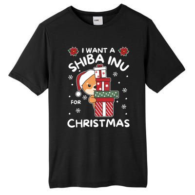 I Want A Shiba Inu For Christmas Cute Dogs Great Gift Tall Fusion ChromaSoft Performance T-Shirt