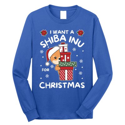 I Want A Shiba Inu For Christmas Cute Dogs Great Gift Long Sleeve Shirt