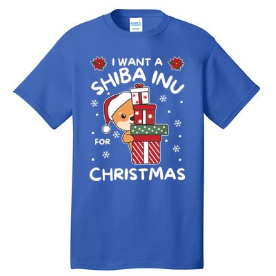 I Want A Shiba Inu For Christmas Cute Dogs Great Gift Tall T-Shirt