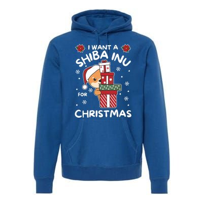 I Want A Shiba Inu For Christmas Cute Dogs Great Gift Premium Hoodie