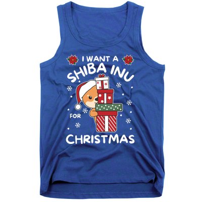 I Want A Shiba Inu For Christmas Cute Dogs Great Gift Tank Top